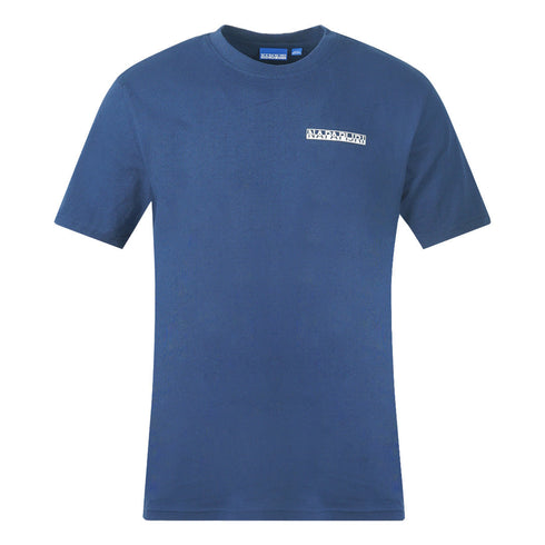 Napapijri S Surf Ss Logo Medieval Blue T Shirt - Nova Clothing