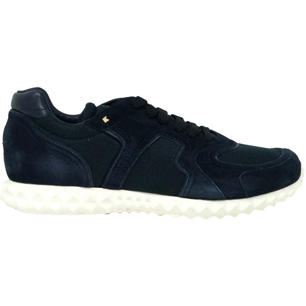 Valentino Garavani Low Cut Navy Suede Sneakers