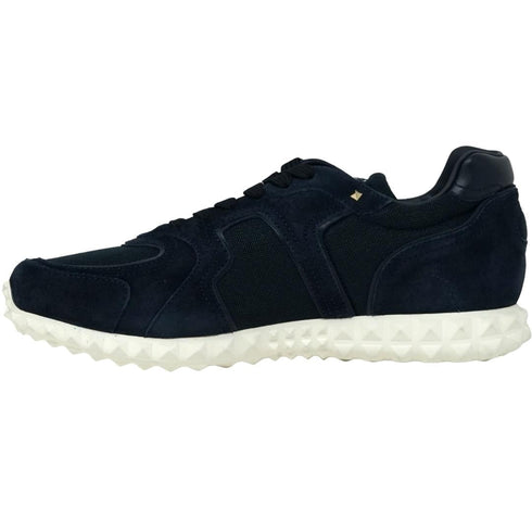 Valentino Garavani Low Cut Navy Suede Sneakers