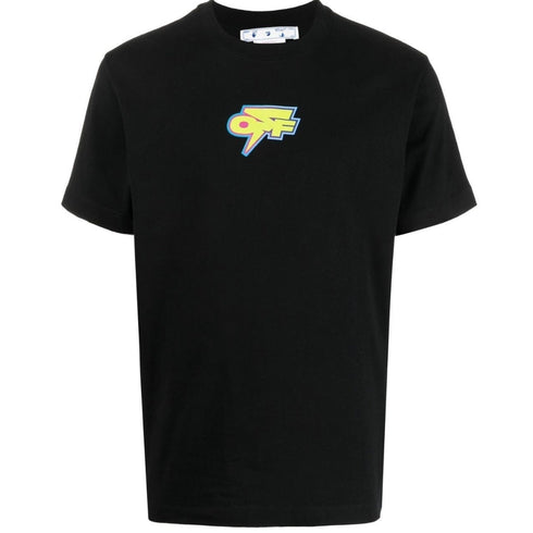 Off White Degrade Thunder Logo Slim Fit Black T Shirt