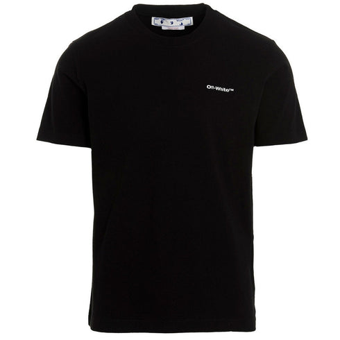Off White Wave Out Design Slim Fit Black T Shirt
