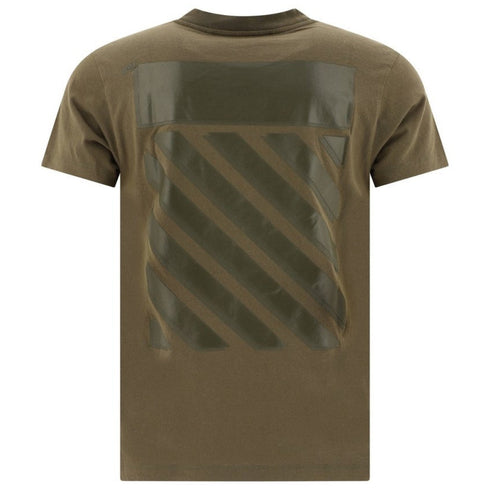 Off White Diag Tab Slim Fit Army Green T Shirt