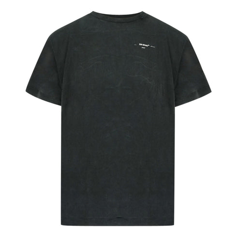 Off White Scribble Arrow Logo Faded Black T Shirt - Style Centre Wholesale