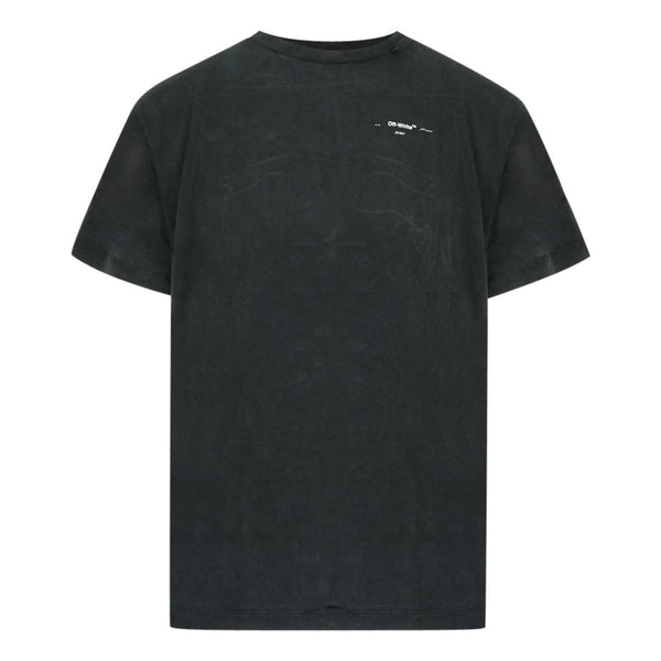Off White Scribble Arrow Logo Faded Black T Shirt - Style Centre Wholesale