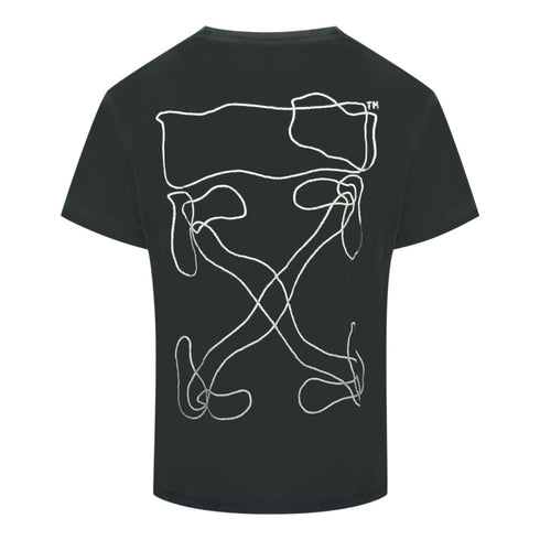 Off White Scribble Arrow Logo Faded Black T Shirt - Style Centre Wholesale