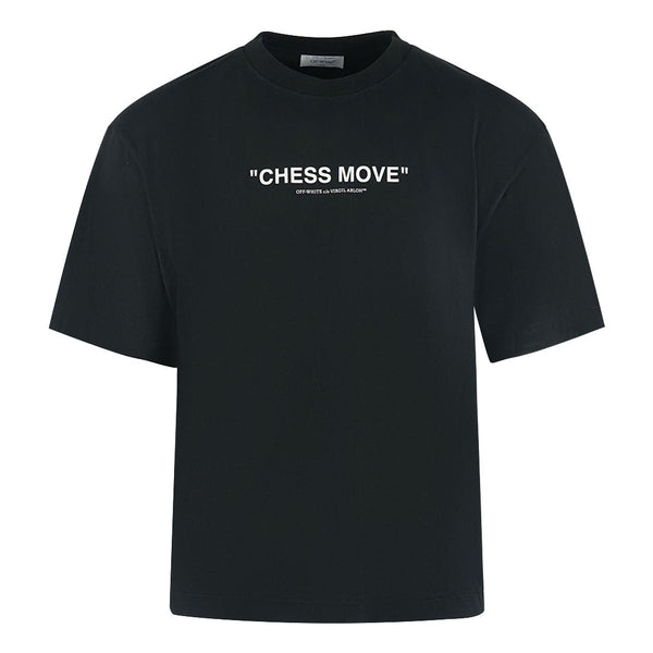 Off White Skate Fit Chess Move Logo Black T Shirt
