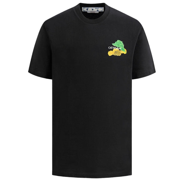 Off White Colourful Brush Arrow Logo Oversized Fit Black T Shirt