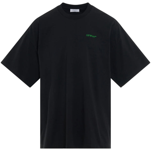 Off-White Moon Tab Oversized Fit Black T-Shirt OMAA161F23JER0051050