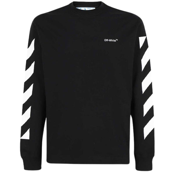 Off White Diagonol Helvetica Black Long Sleeve T Shirt