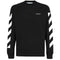 Off White Diagonol Helvetica Black Long Sleeve T Shirt