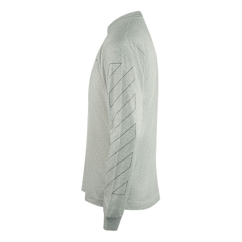 Off White Skate Fit Diag Outline Grey Long Sleeve T Shirt