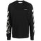 Off White Bricks Logo Long Sleeve Skate Fit Black T Shirt