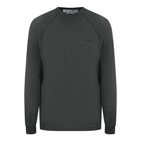 Off White Skate Fit Diag Outline Grey Long Sleeve T Shirt 1