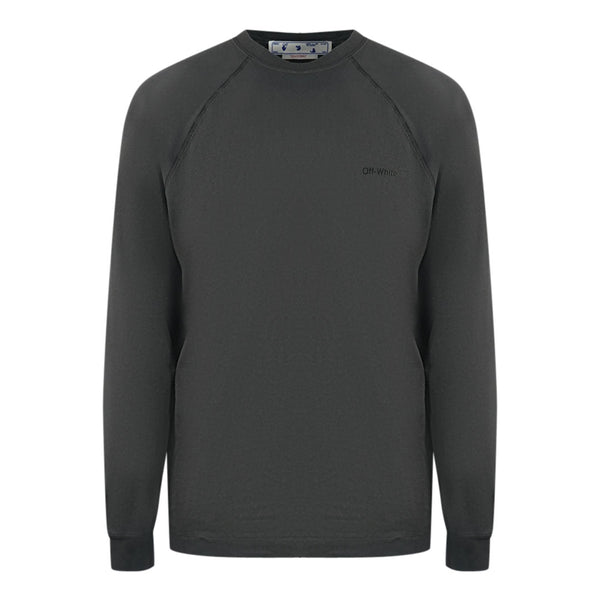 Off White Skate Fit Diag Outline Grey Long Sleeve T Shirt 1