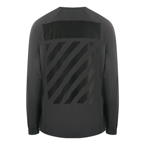 Off White Skate Fit Diag Outline Grey Long Sleeve T Shirt 1