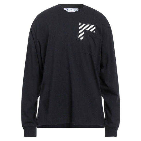 Off White Diag Skate Pocket Long Sleeve Black T Shirt