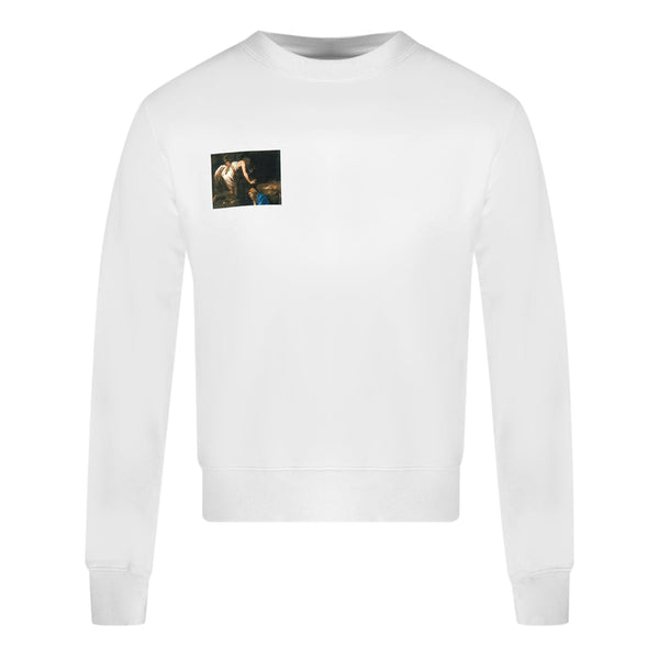 Off White Caravaggio Angel Arrow Logo White Sweatshirt OMBA025E20FLE005 0110