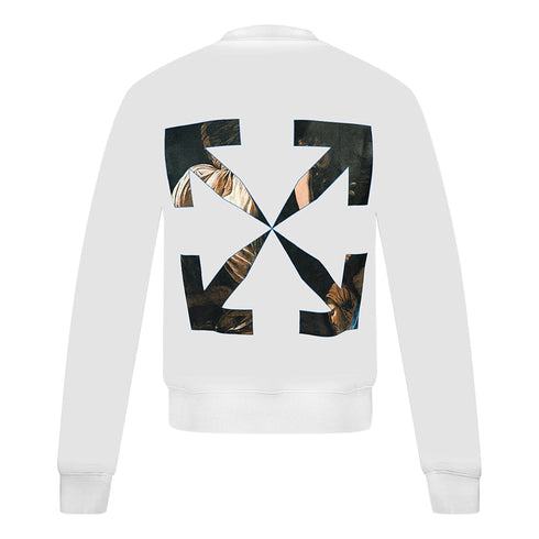 Off White Caravaggio Angel Arrow Logo White Sweatshirt OMBA025E20FLE005 0110