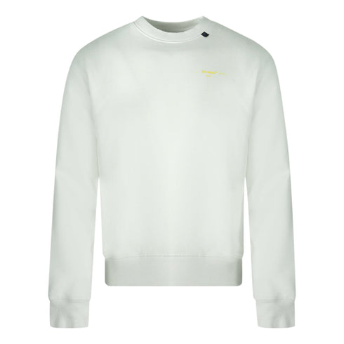 Off White Yellow Black Arrow Back Logo White Sweatshirt