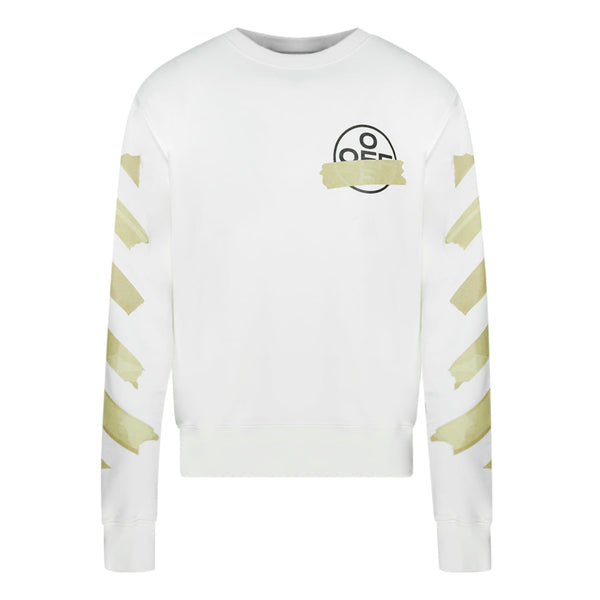 Off White Tape Logo White Sweatshirt OMBA025R20E30002 0148 XXXS