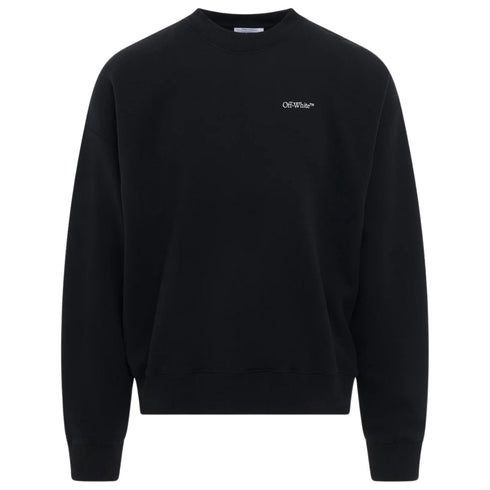 Off White Scratch Tab Box Design Skate Fit Black Sweatshirt