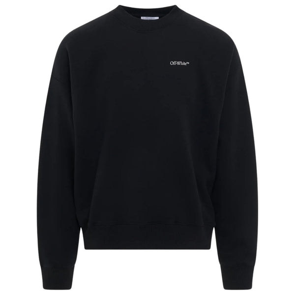 Off White Scratch Tab Box Design Skate Fit Black Sweatshirt