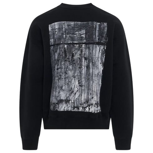 Off White Scratch Tab Box Design Skate Fit Black Sweatshirt