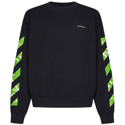 Off White Moon Arrow Design Skate Fit Black Sweatshirt