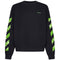 Off White Moon Arrow Design Skate Fit Black Sweatshirt