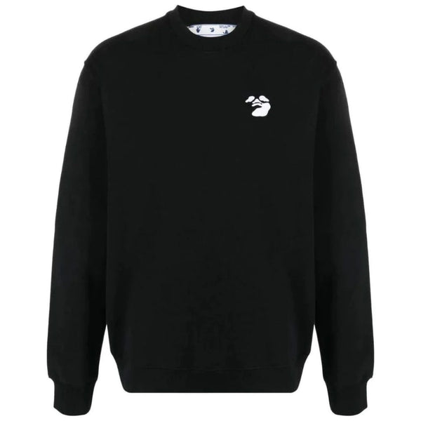Off White Ow Face Slim Fit Black Sweatshirt