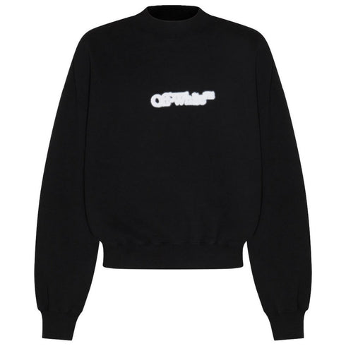 Off White Blurr Book Over Black Oversized Sweatshirt