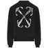 Off White Scratch Arrow Design Oversized Fit Black Sweatshirt