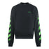 Off White Moon Tab Design Oversized Fit Black Sweatshirt