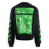 Off White Moon Tab Design Oversized Fit Black Sweatshirt