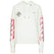 Off White Stencil Spray Diagonal Design Slim Fit White Hoodie
