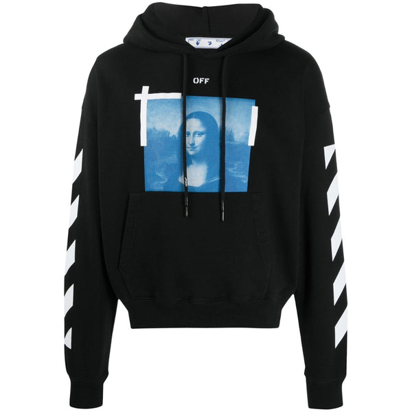 Off-White Blue Monalisa Oversized Fit Black Hoodie S