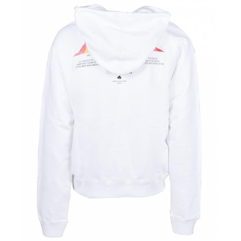 Off-White Graffiti Paint Logo White Hoodie OMBB037R21FLE006 0125