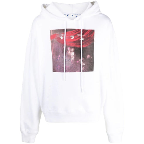 Off White Sprayed Caravaggio Oversized White Hoodie