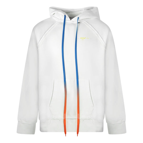 Off White Long Drawstrings White Oversized Hoodie