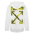 Off White Long Drawstrings White Oversized Hoodie
