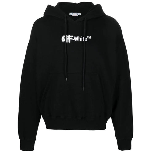 Off White Spray Helvetica Skate Fit Black Hoodie