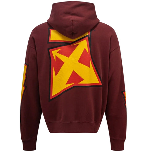 Off White Thunder Stable Skate Fit Burgundy Hoodie