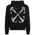 Off White Scratch Arrow Design Skate Fit Black Hoodie