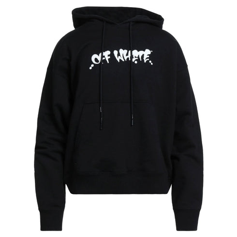 Off White Marker Graffiti Spray Design Logo Black Hoodie