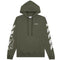 Off White Bricks Design Slim Fit Army Green Hoodie