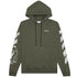Off White Bricks Design Slim Fit Army Green Hoodie