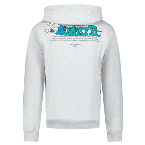 Off-White Off Graffiti Print Grey Slim Hoodie OMBB097S22FLE010 0857