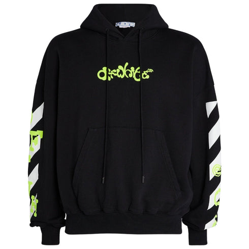 Off White Opposite Arrow Design Boxy Fit Black Oversized Hoodie