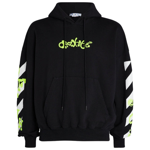 Off White Opposite Arrow Design Boxy Fit Black Oversized Hoodie