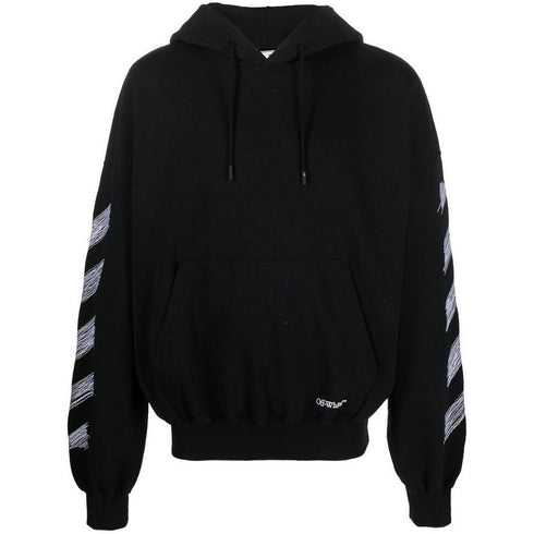 Off White Scribble Diag Boxy Black Oversized Hoodie
